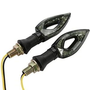 2 indicatori direzione segnali 12 LED luce ambra frecce STATICHE moto NERE - Bild 1 von 6