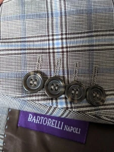Bartorelli 56 46L Blue Brown Prince of Wales Check REDA Wool Blazer Jacket Coat - Picture 1 of 8