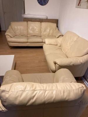 Sofa 3,2,1 Set, Leder, (1er: 0,9x0,9x0,7; 2er: 0,9x1,5x0,7; 3er: 0,9x1,9x0,7) - Bild 1 von 4