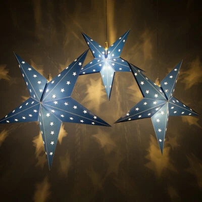 5 Point Aurora Superstar Light LED Hanging Christmas Decoration Fold Flat - Image 1 of 3