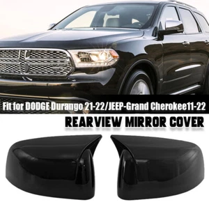 OX Horn Style Mirror Cover Cap Assemblies Overlay Fits Jeep Grand Cherokee 11-22 - Picture 1 of 10