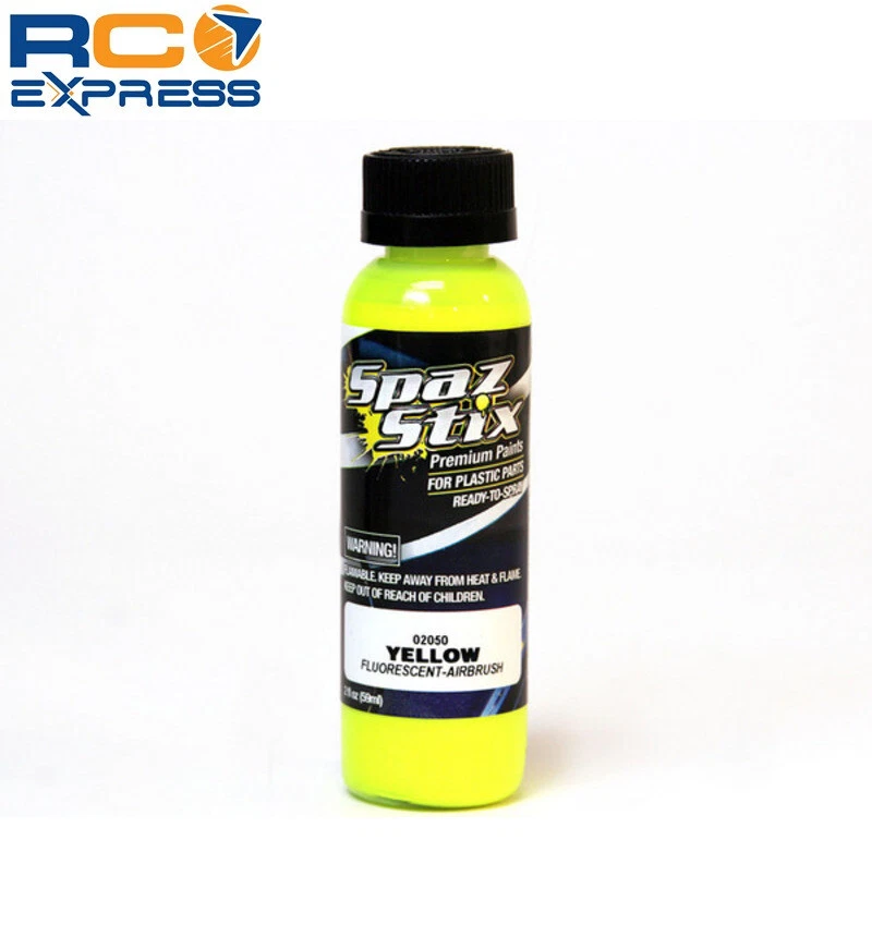 Spaz Stix Yellow Fluorescent Airbrush Ready Paint 2oz Bottle SZX02050 - Imagem 1 de 1