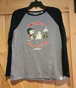 L.L. Top Raglán Bean X Peanuts Snoopy Invierno Fun-derland Gris Mujer Talla M - Imagen 1 de 12