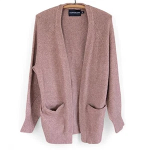 Calvin Klein Jeans Womens Cardigan Large Light Pink Mauve Long Sleeve Pockets - Picture 1 of 7