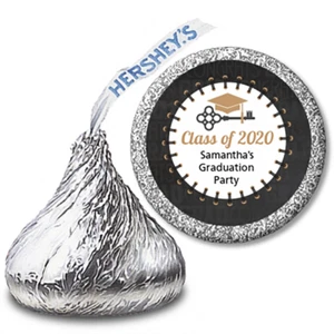 Abschluss Schlüssel zum Erfolg - Personalisierte Hershey Kiss Abschluss Aufkleber 108 Etiketten - Bild 1 von 2