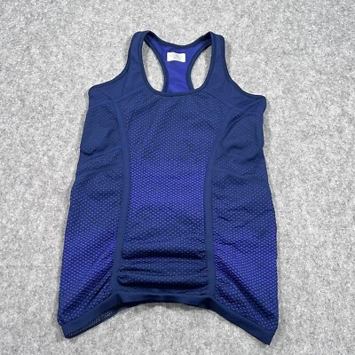 Athleta Navy Vibrant Cobalt Dot Blue Fastest Track Tank Top Women's Size Large - Image 1 of 4
