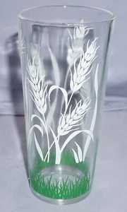 Vintage Anchor Hocking Glass 6 1/2" Tumbler with Wheat Decoration Exceptional - Picture 1 of 5