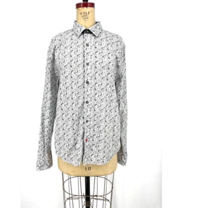Sons of Intrigue White Paisley Print Long Sleeve Button Front Shirt L - Picture 1 of 7