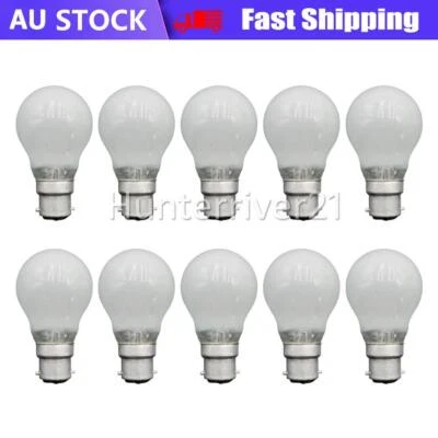 10 x 60W Incandescent Light Globes Bulbs B22 Bayonet Warm White Dimmable Pearl - image 1 of 4