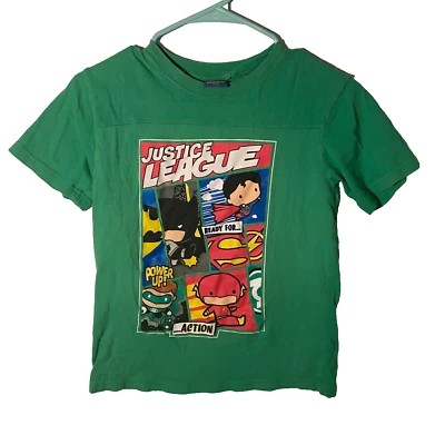Camiseta de algodón verde Justice League para niños lista para la acción - talla 14/16 Foto 1 de 4