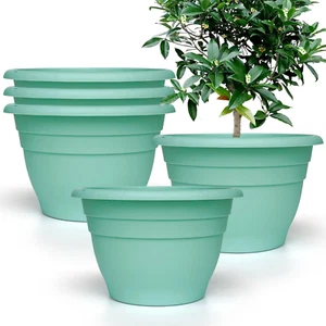 Plant Pots Set of 5 10" outside Diameter Flower Planter, 8.5" Inner Diameter - Picture 1 of 6