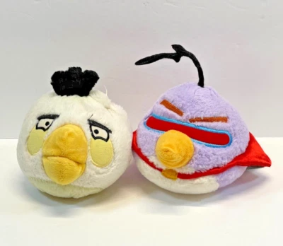 Angry Birds Space Lazer Bird Chuck Purple White Matilda Lot Plush 2010 5 Inch - Image 1 of 4