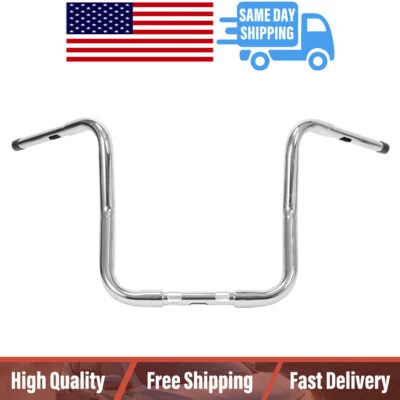 Silver 16" Ape Hanger Handlebars For Harley Davidson Softail FLST FXST Foto 1 de 4