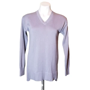 Exofficio Granville V-Neck Long Sleeve Lilac Grey Knit Sweater Womens Sz XS NWT - Picture 1 of 11