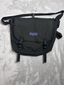 Borsa vintage Jansport Messenger per laptop tracolla nera tasche made in USA - Foto 1 di 13