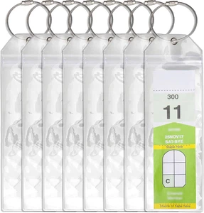 Temlum 8 Pcs Cruise Luggage Tags Holder with Zip Seal & Steel Loops, Waterproof - Picture 1 of 12