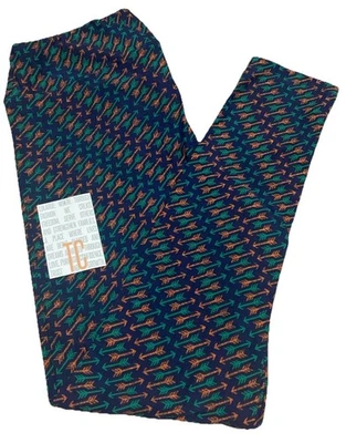 New Lularoe TC Tall & Curvy Navy Blue Tribal Green Orange Arrow Leggings NWT - Image 1 of 4
