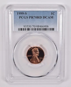 PR70 RD DCAM 1999-S Lincoln Memorial Cent PCGS Blue Label *9550 - Picture 1 of 7