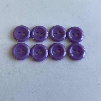 "Juego de 8 botones de plástico vintage púrpura 9/16"" coser a través de 2 agujeros" Foto 1 de 4