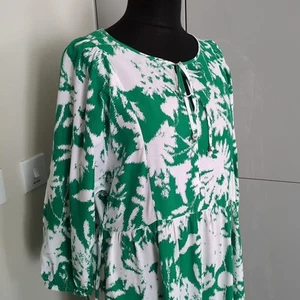 Nutmeg Size 16 Green And White Summer Maxi Dress - Picture 1 of 9