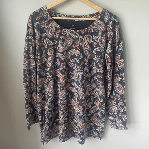 J Jill Multicolor Paisley Simply Supima Cotton Scoop Neck Tunic EUC Size S Tall - Picture 1 of 8