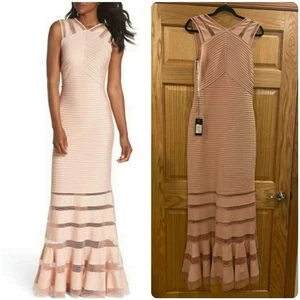 Vestido sin mangas Tadashi Shoji Pintuck con volantes Ilusión - Imagen 1 de 16