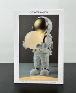 12" Spaceman Astronaut Bedroom Lamp New Glowing Orb West & Arrow Planetary NASA - Picture 1 of 6