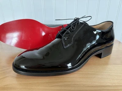 $1250 Christian Louboutin New Patent Leather Shoes Tuxedo / Wedding  EU 45 US 11 - Image 1 of 4