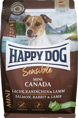 Happy Dog Sensible Mini Canada (€ 8,74/kg) Lachs Kaninchen Lamm Hundefutter 4 kg - Bild 1 von 2