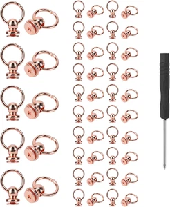 50Pcs Screwback round Head Rivet with Pull Ring Studs with Screwdriver for DIY L - Picture 1 of 7
