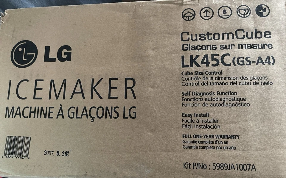 LG LK45C  Customcube Refrigerator Ice Maker Dispenser Unit, 5989JA1007A - Image 1 of 1
