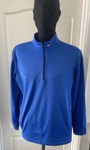 NIKE Golf Size Large Blue 1/4 Zip Sweater Sports Top - Picture 1 of 4