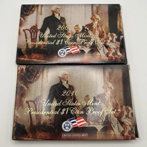 2007 & 2010 U.S. Mint Presidential $1 Coin Proof Set With Box & COA - Picture 1 of 3
