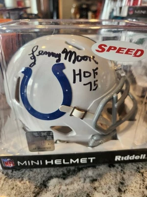 Mini capacete automático Lenny Moore certificado de autenticidade Beckett - Imagem 1 de 2