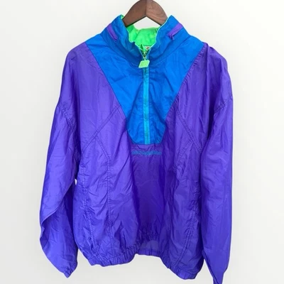 Chaqueta cortavientos New Balance Colorblock vintage años 90 XL púrpura azul verde Foto 1 de 4