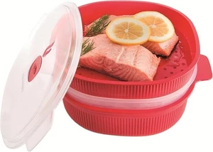 Snips Vaporiera Per Microonde 4LT, Vaporiera Con 2 Vassoi, Contenitore per Micro - Foto 1 di 6