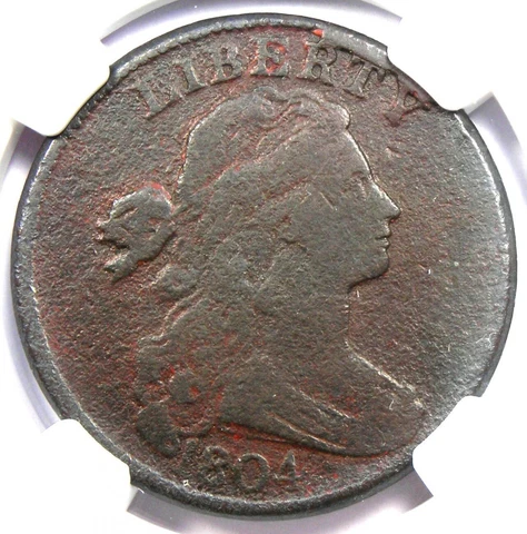 1804 Draped Bust Large Cent 1C Coin - Certified NGC Fine Details - Rare Date! Cover