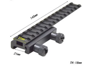 Picatinny Rail Mount Flattop Riser Extended long 20mm/21mm picatinny US Seller - Picture 1 of 6