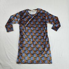 Aryeh Shift Dress Women's Medium Multicolor Geometric Print Velvet 3/4 Sleeve