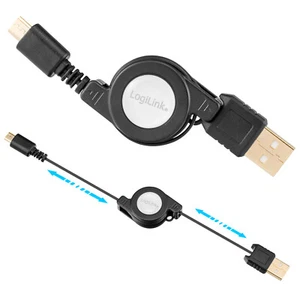Kabel połączeniowy USB A 2.0 Micro B USB zwijany kabel do transmisji danych kabel ładujący wysuwany - Zdjęcie 1 z 7