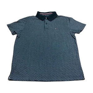 Men's Tommy Hilfiger Black Short Sleeves Casual Polo Shirt Slim Fit size L - Picture 1 of 7