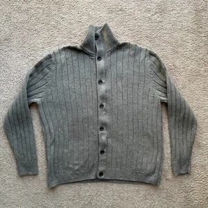 Gap Sweater Womens XL Wool Linen Blend Button Up Long Sleeve Mock Neck Brown - Picture 1 of 11