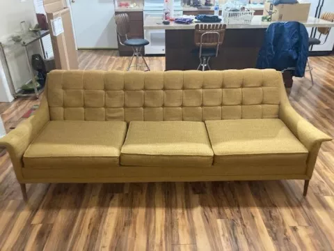 Adrian Pearsall Style Kroehler Avant Mid Century Walnut Sofa Cover