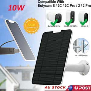 10W Solar Panels for Eufy Eufycam Cam E/2C/2/2 Pro Wall Mount 1.8ft Cable Power - Picture 1 of 12