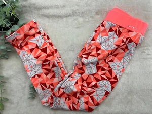 Zara Kids Girls Legging Geometric Red Neon Pink Size 7-8 Years 128CM - Picture 1 of 8