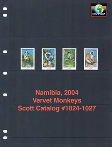 1/3 de descuento valor Scott de $8,75 - 2004 NAMIBIA Vervet Monkeys African CV MNH NH UM - Imagen 1 de 4