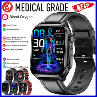 Blood Oxygen Test Smart Watch Body Temperature Waterproof Bluetooth HRV Monitor