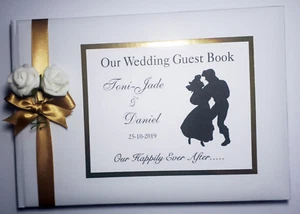 Little Mermaid Ariel and Eric personalised wedding guest book, album - Picture 1 of 14