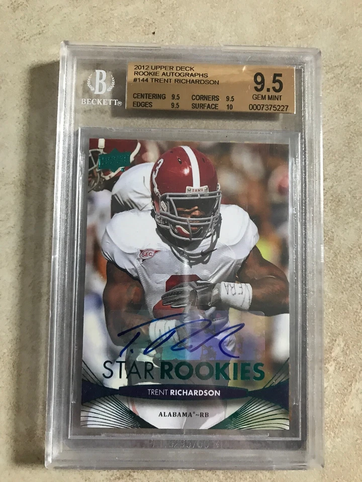2012 Upper Deck Star Rookies Trent Richardson  Colts Auto Autograph BGS 9.5 - Image 1 of 1