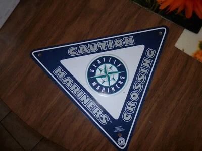 Seattle Mariners wall sign new vtg MLB caution sign 1996 - Image 1 of 4